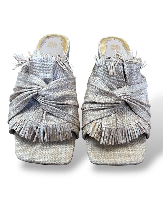 ANTONIO MELANI Shoes - ANTONIO MELANI Natural Raffia Knot Fringe Mule Heels Size: 6M tan